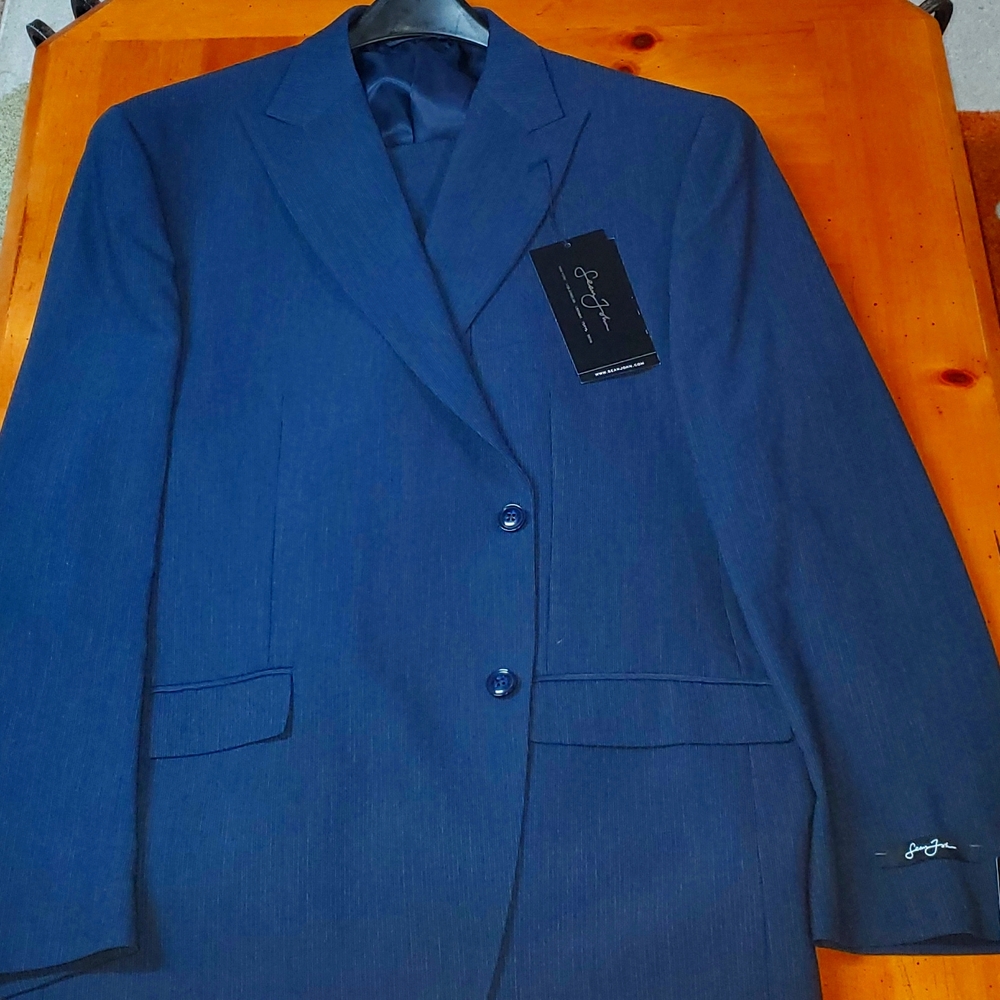 NWT Sean John Navy Blue 2 PC. Suit. Sz 48 Reg.